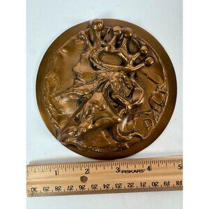 Salvador Dali Limited Edition Bronze King David Medallion With Crowned Head Desi